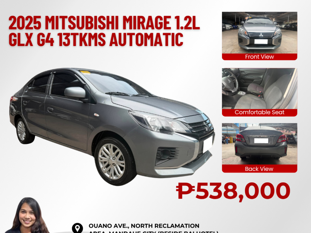 2025 MITSUBISHI MIRAGE G4 1.2L GLX AUTOMATIC TRANSMISSION