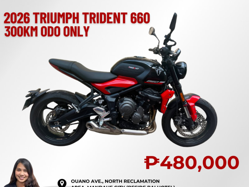 2026 TRIUMPH TRIDENT 660 300KM ONLY