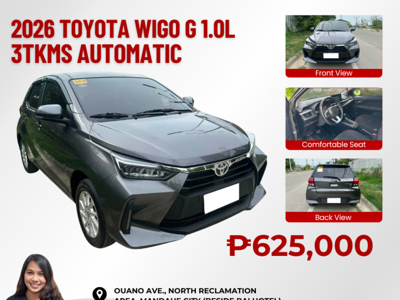 2026 TOYOTA WIGO G 1.0L AUTOMATIC TRANSMISSION