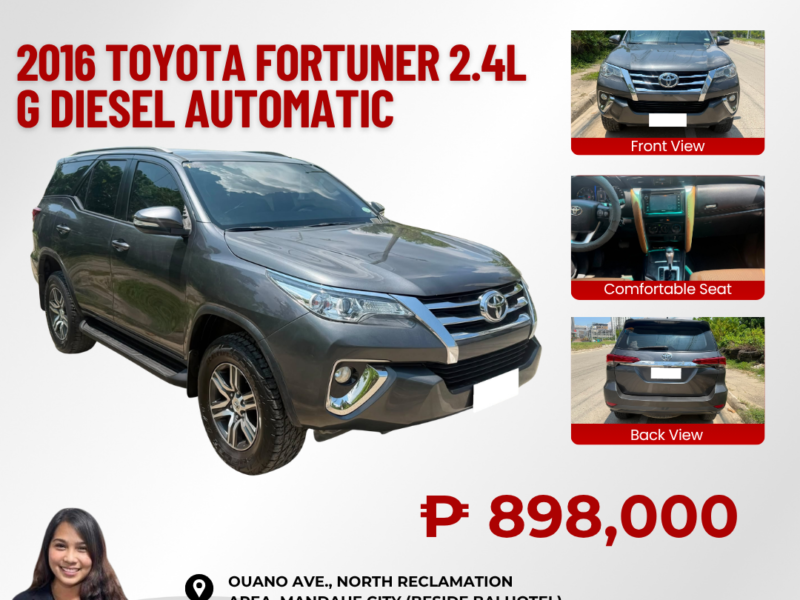 2016 TOYOTA FORTUNER 2.4L G DIESEL