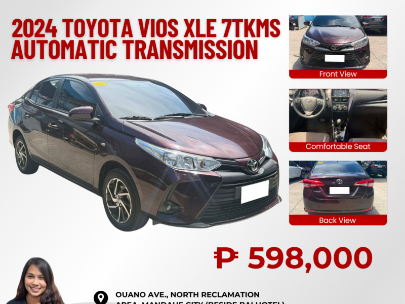 2024 TOYOTA VIOS XLE 1.3 AUTOMATIC 7TKMS