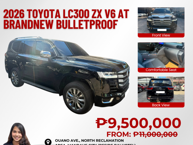2026 TOYOTA LAND CRUISER LC300 ZX V6 AT BRANDNEW BULLETPROOF ARMORED UNIT
