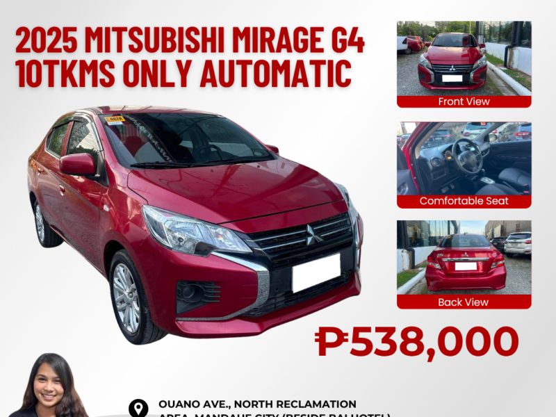 2025 MITSUBISHI MIRAGE GLX G4 AUTOMATIC 10TKMS