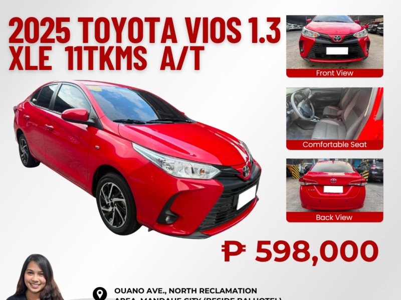 2025 TOYOTA VIOS 1.3 XLE AUTOMATIC TRANSMISSION 11TKM ONLY!!!