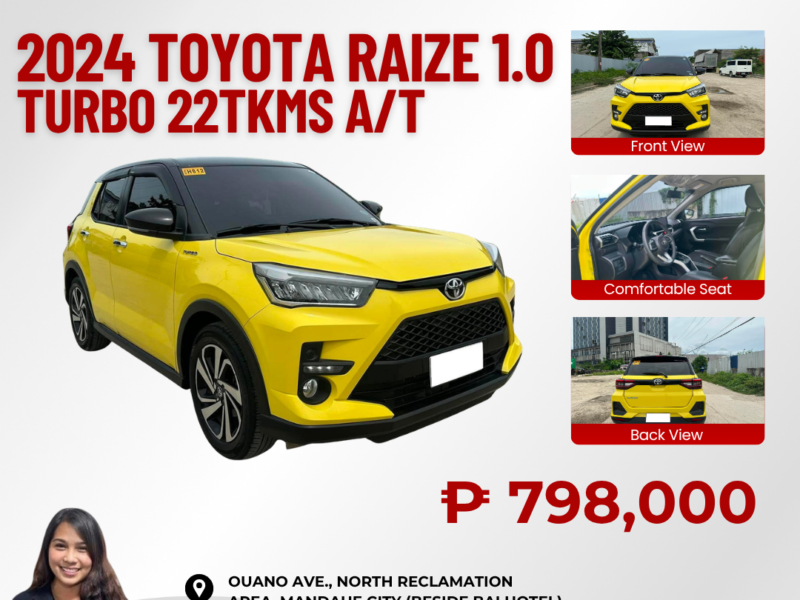 2024 TOYOTA RAIZE 1.0 TURBO AUTOMATIC TRANSMISSION 22TKM ONLY