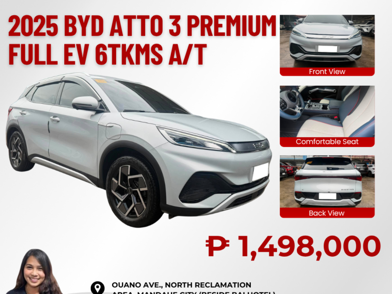 2025 BYD ATTO 3 PREMIUM FULL EV AUTOMATIC TRANSMISSION 6TKM ONLY!!!