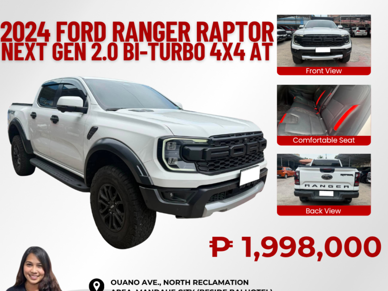 2024 FORD RANGER RAPTOR NEXT GEN 2.0 BI-TURBO 4x4 AUTOMATIC TRANSMISSION 12TKM ONLY!