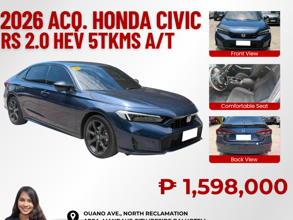 2026 ACQ. HONDA CIVIC RS 2.0 SELF CHARGING HYBRID POWERTRAIN AUTOMATIC TRANSMISSION 5TKM ONLY!!!