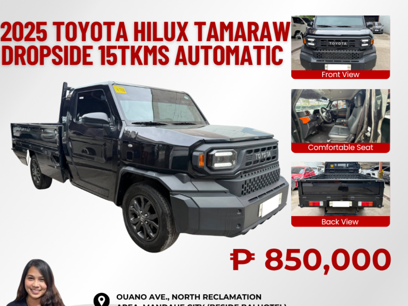 2025 TOYOTA HILUX TAMARAW DROPSIDE 2.4 AUTOMATIC TRANSMISSION 15TKM ONLY