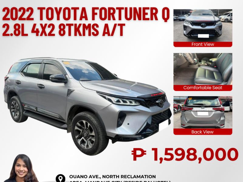 2022 TOYOTA FORTUNER Q 2.8L DIESEL AUTOMATIC TRANSMISSION