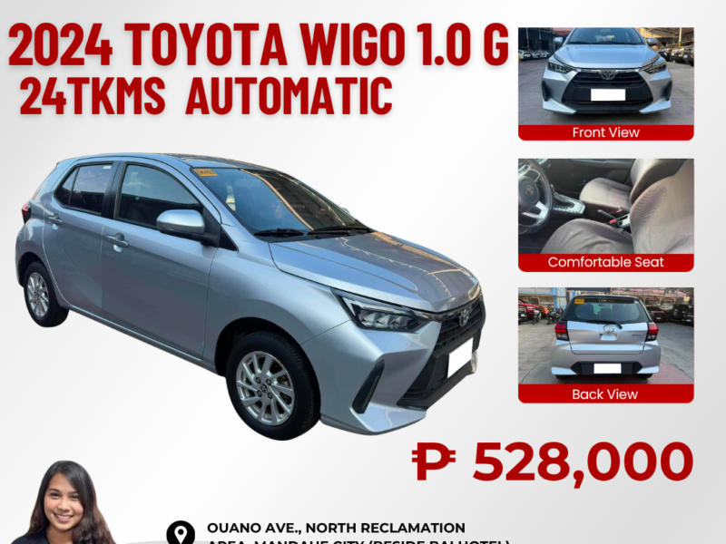 2024 TOYOTA WIGO 1.0 G AUTOMATIC TRANMISSION 24TKM