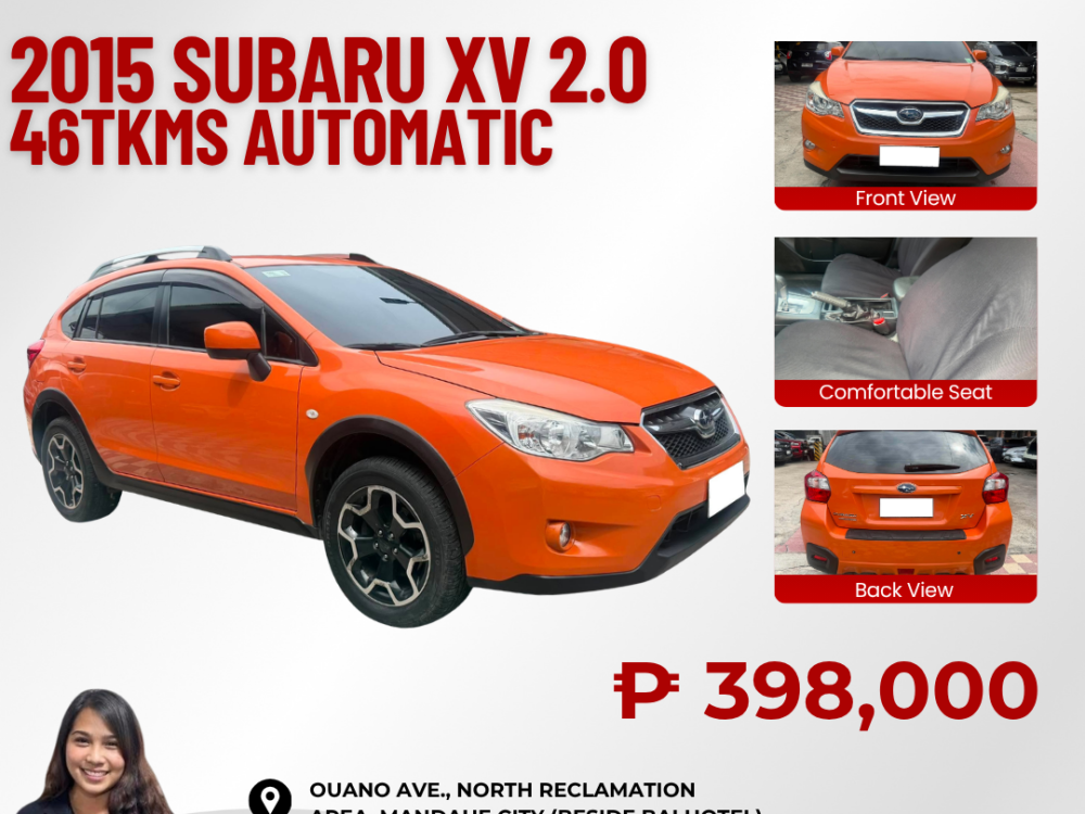 2015 SUBARU XV 2.0 AUTOMATIC TRANSMISSION 46TKM ONLY!!!