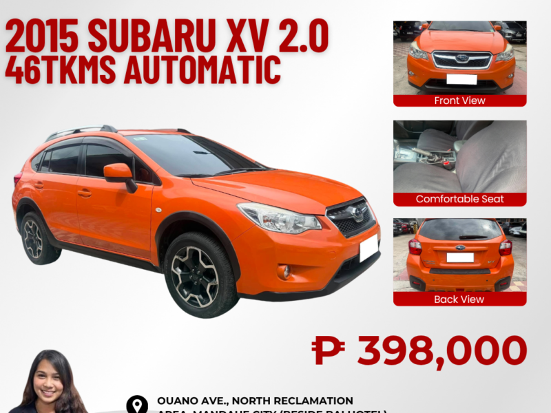 2015 SUBARU XV 2.0 AUTOMATIC TRANSMISSION 46TKM ONLY!!!