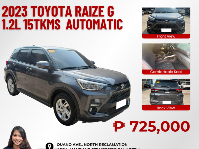 2023 TOYOTA RAIZE 1.2L G AUTOMATIC TRANSMISSION