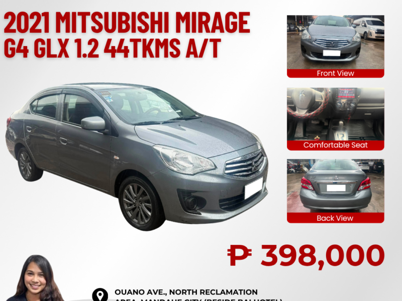 2021 MITSUBISHI MIRAGE G4 1.2 GLX AUTOMATIC TRANSMISSION 44TKM ONLY