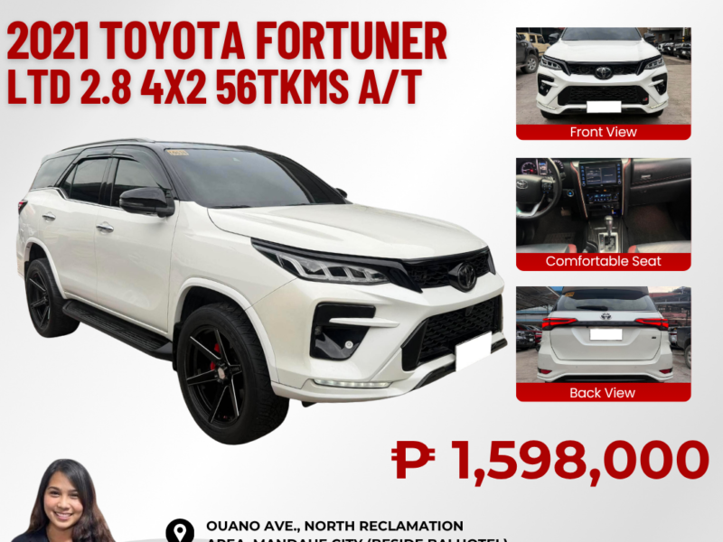 2021 TOYOTA FORTUNER LTD 2.8 4X2 AUTOMATIC TRANSMISSION 56TKM