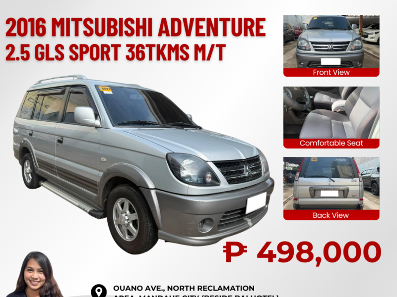 2016 MITSUBISHI ADVENTURE 2.5 GLS SPORTS MANUAL TRANSMISSION 36TKM ONLY!!!