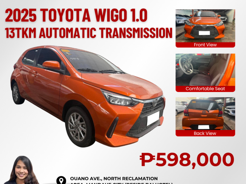 2025 TOYOTA WIGO 1.0 AUTOMATIC TRANSMISSION 13TKM ONLY!!!