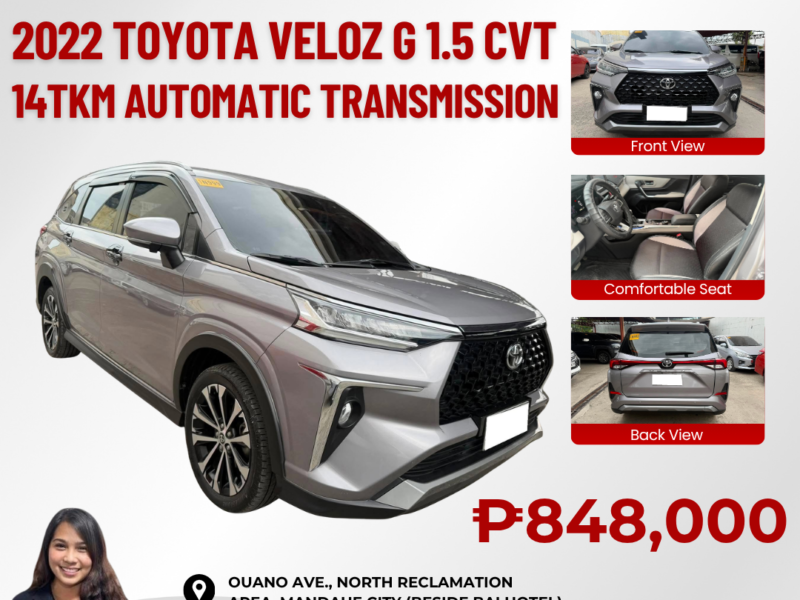 2022 TOYOTA VELOZ G 1.5 CVT AUTOMATIC TRANSMISSION 14TKM ONLY!!!