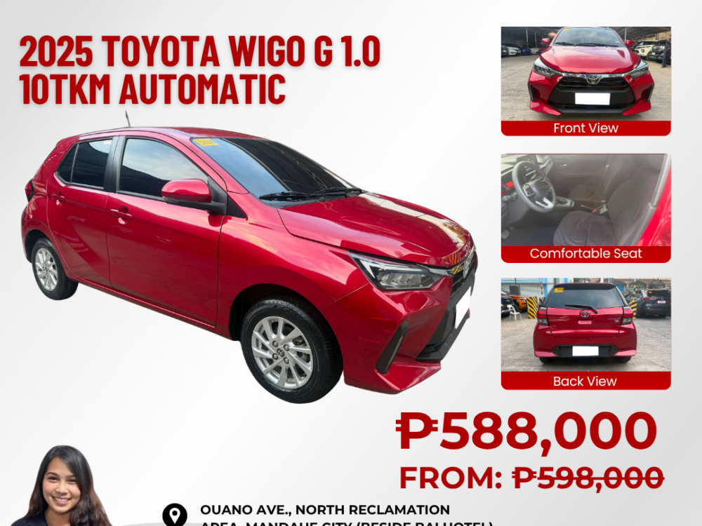 2025 TOYOTA WIGO G 1.0 AUTOMATIC TRANSMISSION 10TKM ONLY!