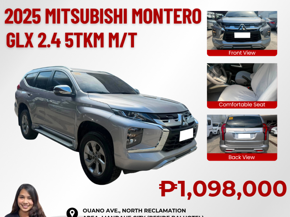 2025 MITSUBISHI MONTERO GLX 2.4 MANUAL TRANSMISSION 5TKM ONLY!!!
