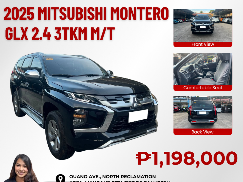 2025 MITSUBISHI MONTERO GLX 2.4 MANUAL TRANSMISSION 3TKM ONLY!!!