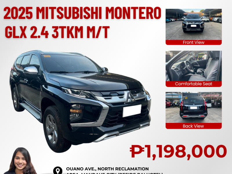 2025 MITSUBISHI MONTERO GLX 2.4 MANUAL TRANSMISSION 3TKM ONLY!!!
