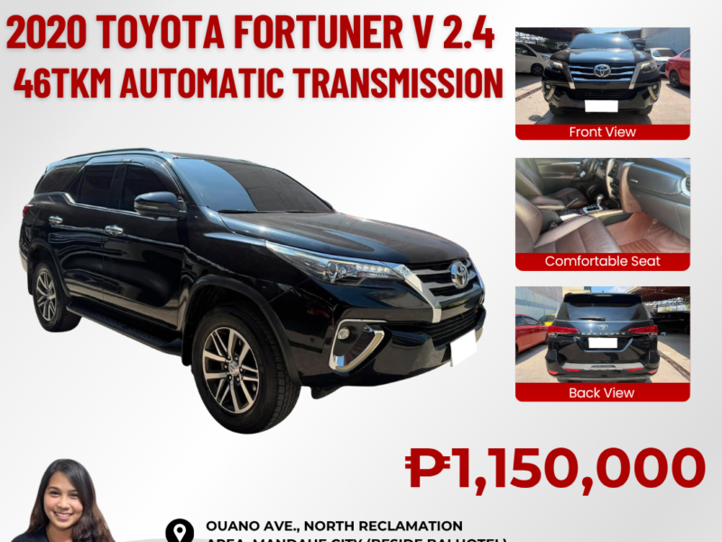2020 TOYOTA FORTUNER V 2.4 AUTOMATIC TRANSMISSION 46TKM ONLY!!!