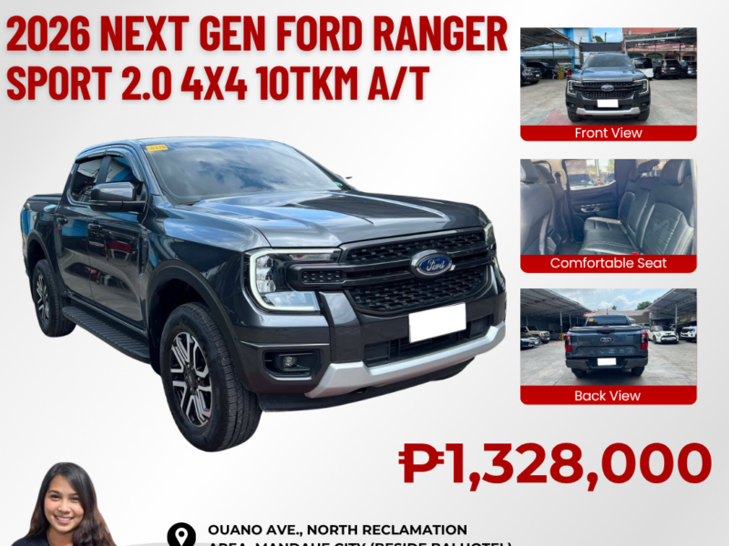 2026 NEXT GEN FORD RANGER SPORT 2.0 4X4 AUTOMATIC TRANSMISSION 10TKM ONLY!!! Save 700K vs new
