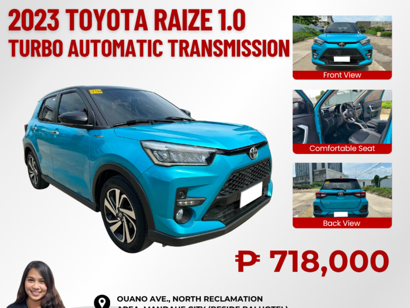 2023 TOYOTA RAIZE TURBO 1.0L TURBO AUTOMATIC TRANSMISSION