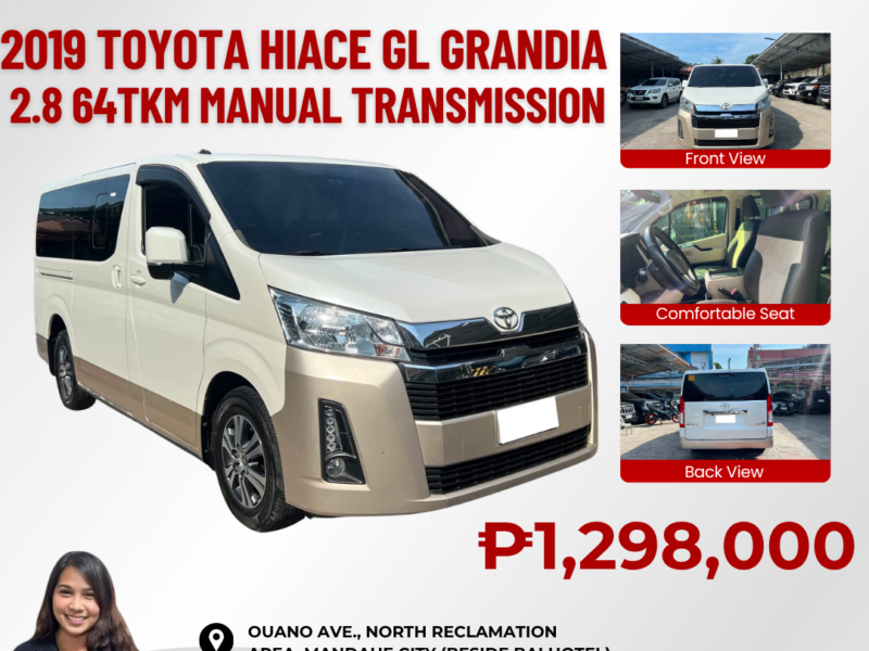 2019 TOYOTA HIACE GL GRANDIA 2.8 MANUAL TRANSMISSION 64TKM ONLY!!!