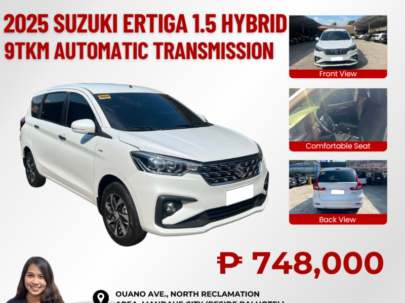 2025 SUZUKI ERTIGA 1.5 HYBRID AUTOMATIC TRANSMISSION 9TKM ONLY!!!