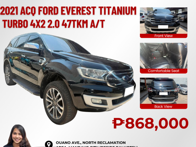 2021 ACQ FORD EVEREST TITANIUM 4X2 2.0 TURBO AUTOMATIC TRANSMISSION 47TKM ONLY!!!