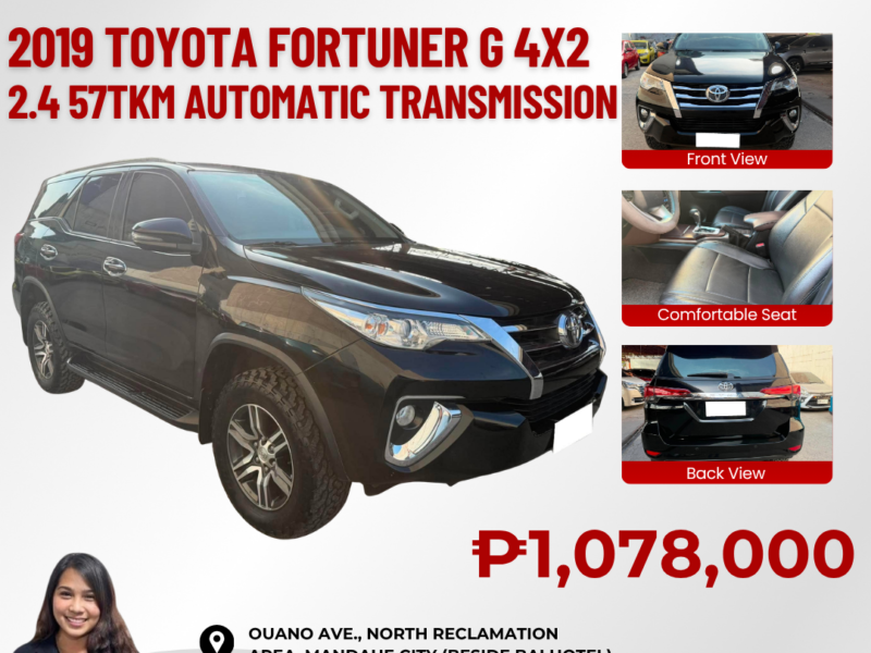 2019 TOYOTA FORTUNER 2.4 G 4X2 AUTOMATIC TRANSMISSION 57TKM ONLY!!!