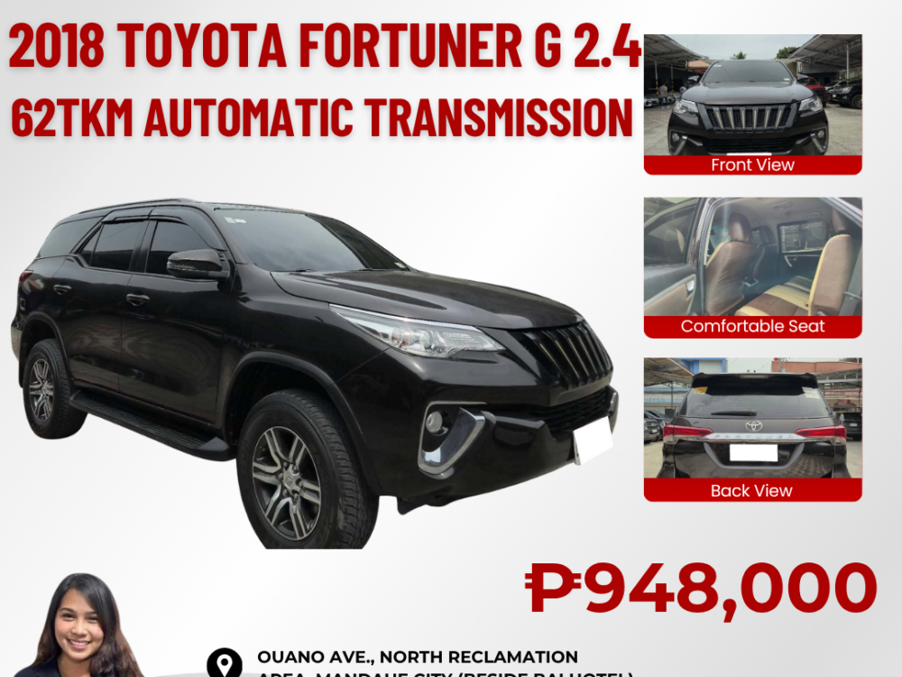 2018 TOYOTA FORTUNER 2.4 G AUTOMATIC TRANSMISSION 62TKM ONLY!!!