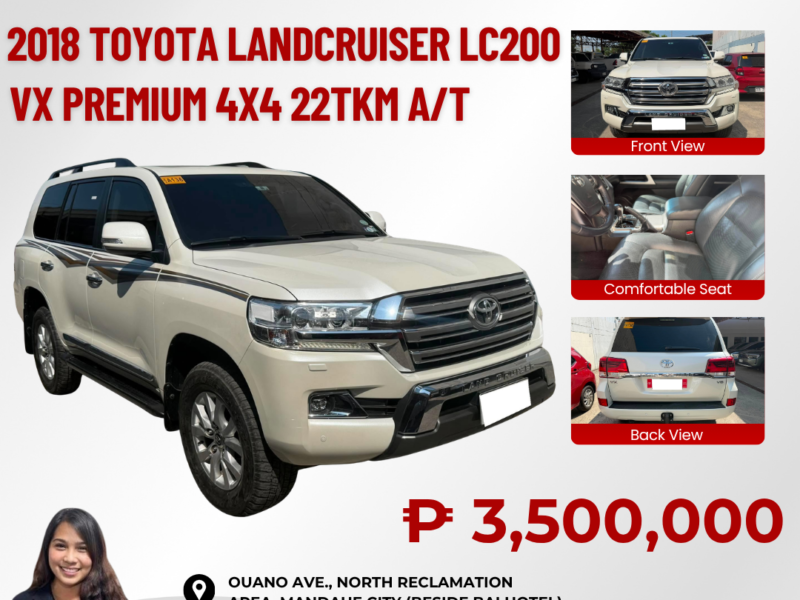 2018 TOYOTA LAND CRUISER LC200 VX PREMIUM 4X4 AUTOMATIC TRANSMISSION 22TKM ONLY!!!
