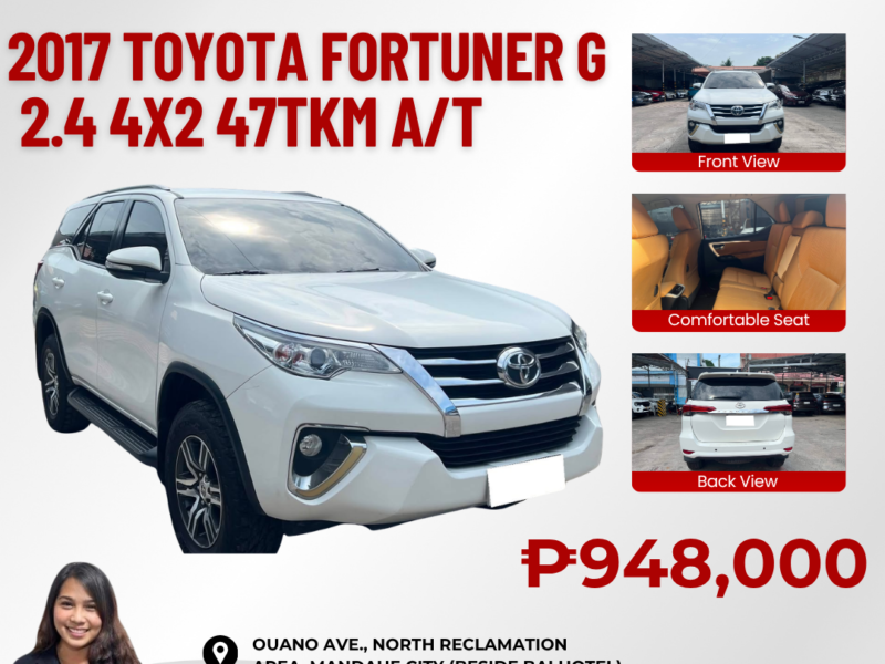 2017 TOYOTA FORTUNER G 2.4 4x2 AUTOMATIC TRANSMISSION 47TKM ONLY!!!