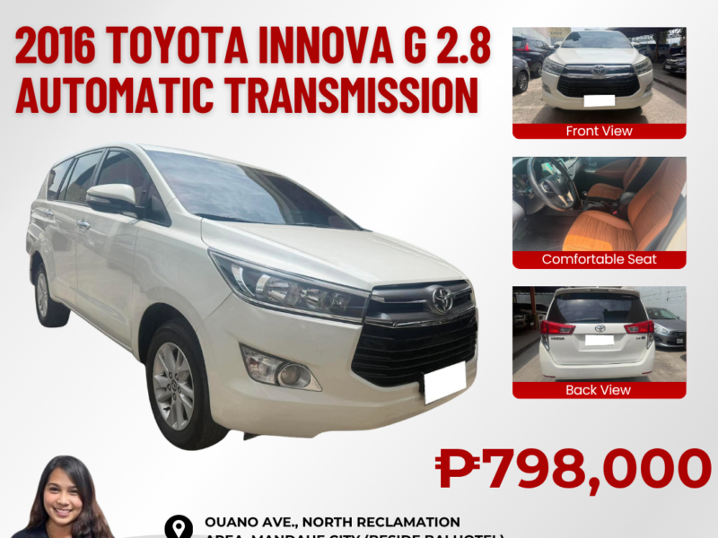 2016 TOYOTA INNOVA G 2.8 AUTOMATIC TRANSMISSION