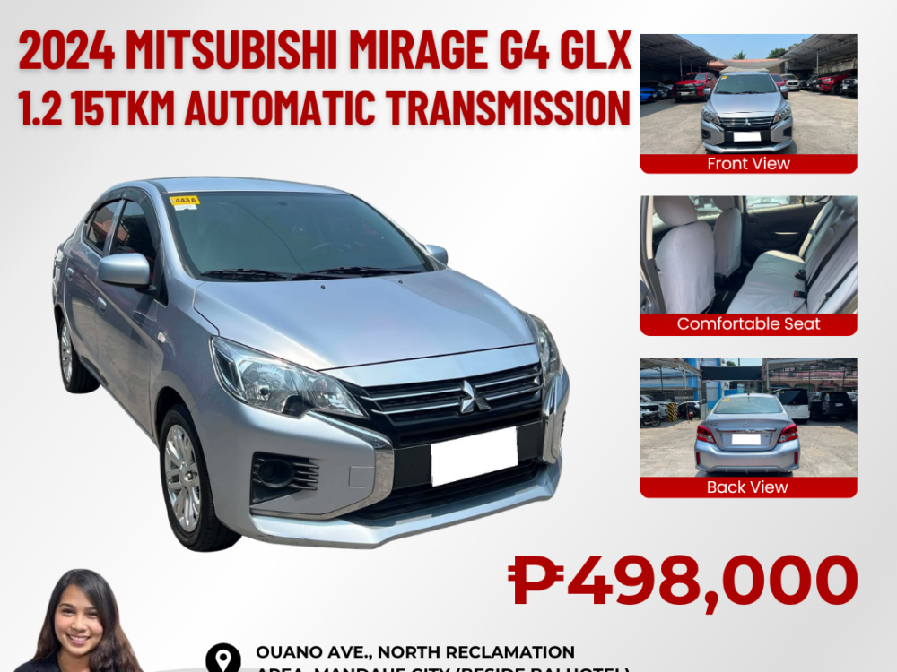 2024 MITSUBISHI MIRAGE G4 GLX 1.2 AUTOMATIC TRANSMISSION 15TKM ONLY!!!