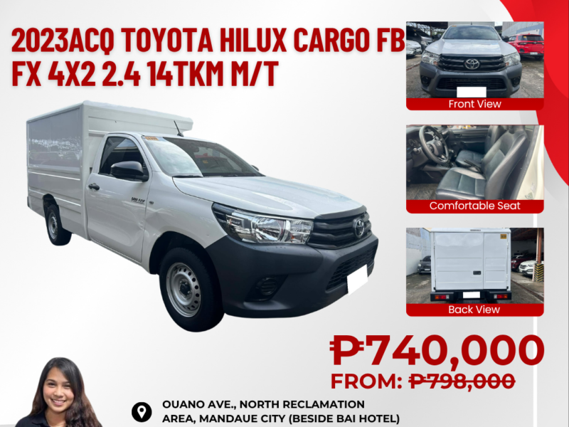 2023ACQ TOYOTA HILUX CARGO FB FX 4X2 2.4 14TKM ONLY MANUAL TRANSMISSION