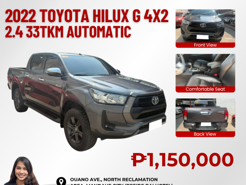 2022 TOYOTA HILUX G 4X2 2.4 AUTOMATIC TRANSMISSION 33TKM ONLY!!!