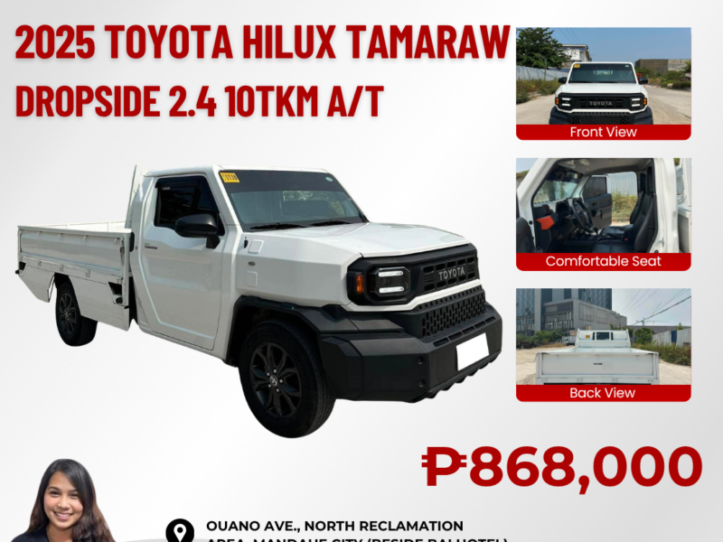 2025 TOYOTA HILUX TAMARAW DROPSIDE 2.4 AUTOMATIC TRANSMISSION 10TKM ONLY!!!