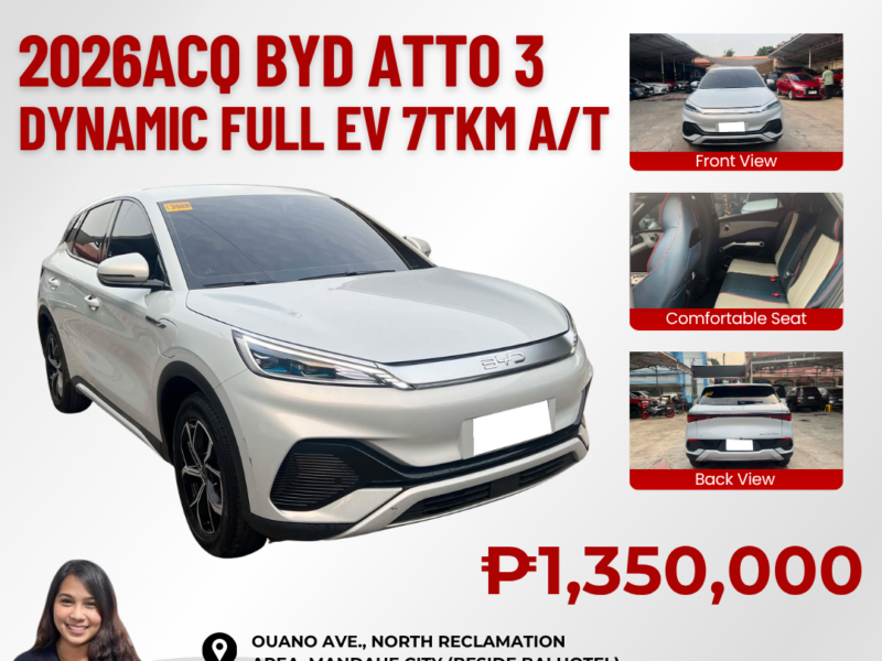2026 ACQ BYD ATTO 3 DYNAMIC FULL EV AUTOMATIC TRANSMISSION 7TKM ONLY!!!