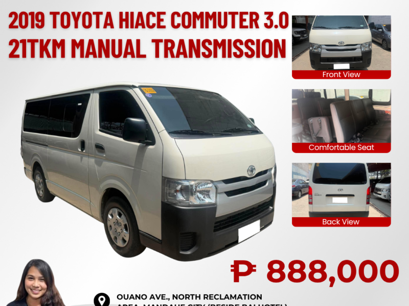 2019 TOYOTA HIACE COMMUTER 3.0 MANUAL TRANSMISSION 21TKM ONLY!!!