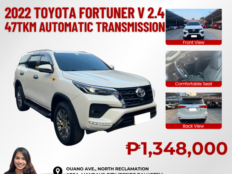 2022 TOYOTA FORTUNER V 2.4 AUTOMATIC TRANSMISSION 47TKM