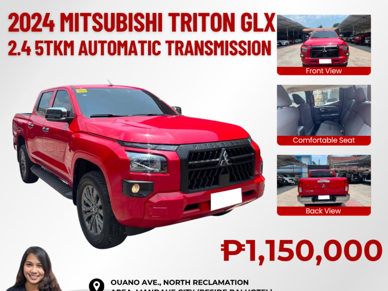2024 MITSUBISHI TRITON GLX 2.4 AUTOMATIC TRANSMISSION 5TKM ONLY!!!
